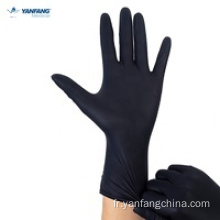 Gants en nitrile jetable noire sans poudre pour médical